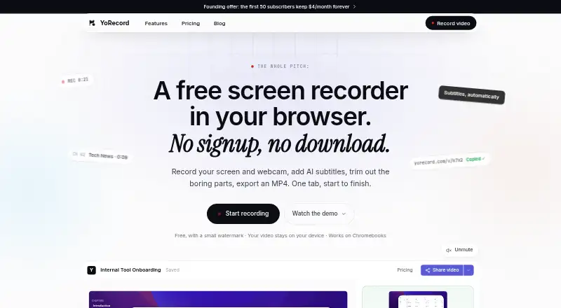 YoRecord's own site