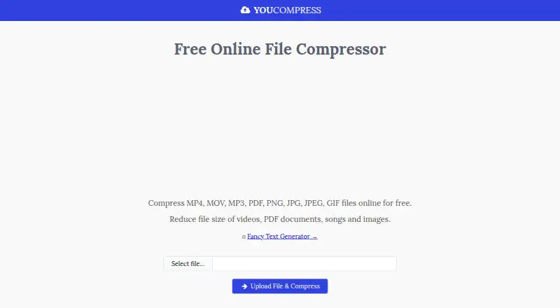 YouCompress's own site