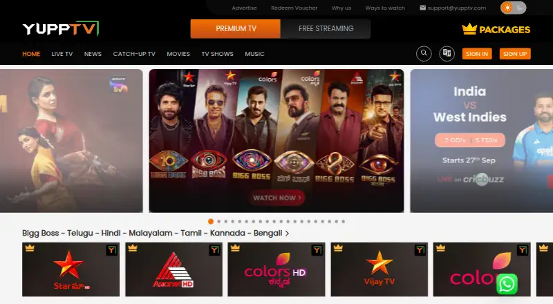 YuppTV's own site