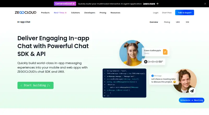 ZEGOCLOUD In-app Chat's own site