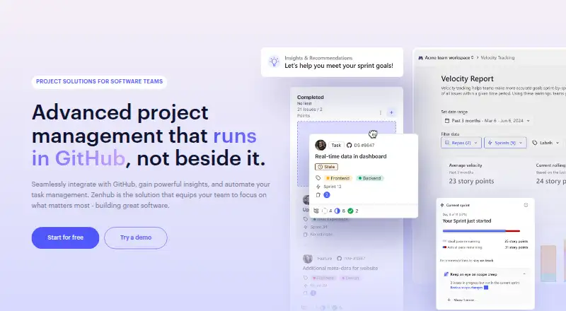 Zenhub's own site