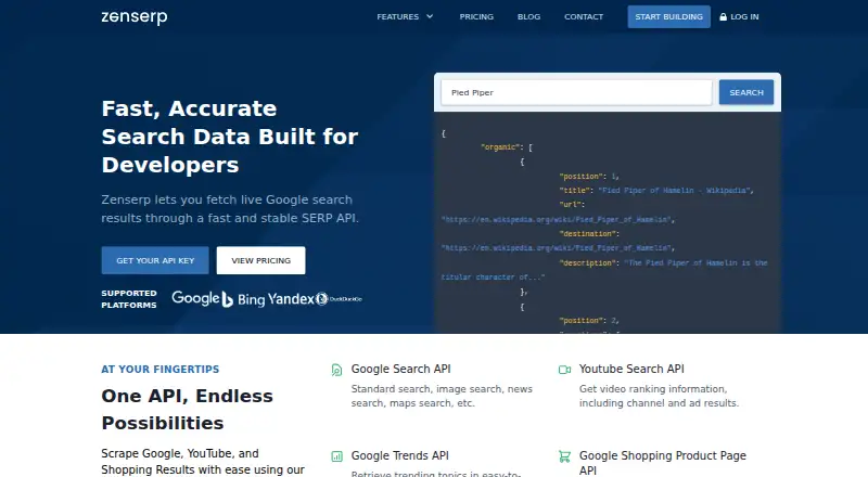 Zenserp's own site