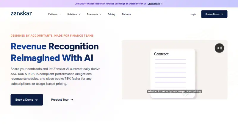 Zenskar Revenue Recognition's own site