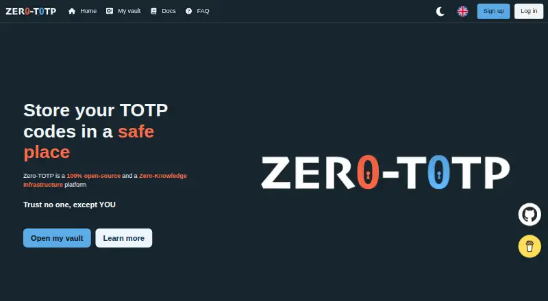 Zero-TOTP's own site
