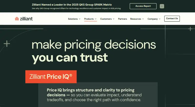 Zilliant Price IQ's own site