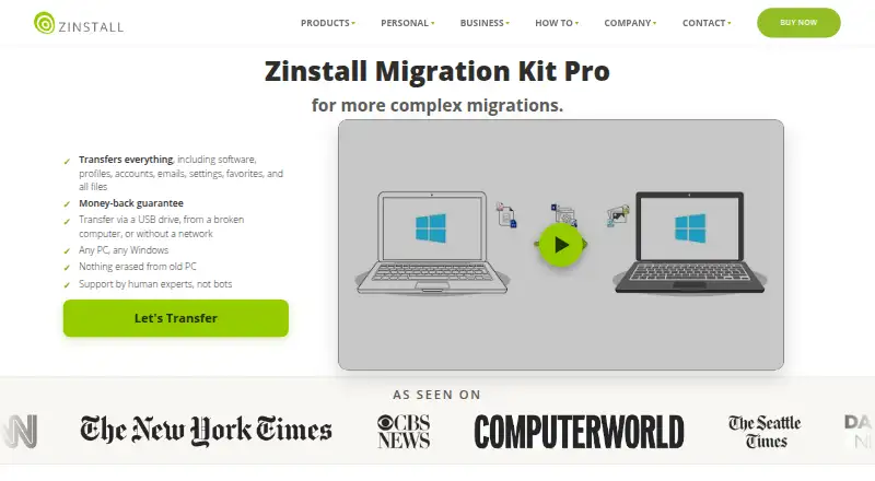 Zinstall Migration Kit Pro's own site