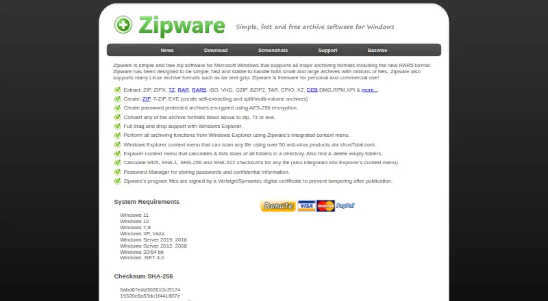 Zipware's own site