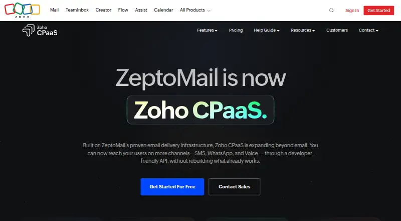 ZeptoMail's own site
