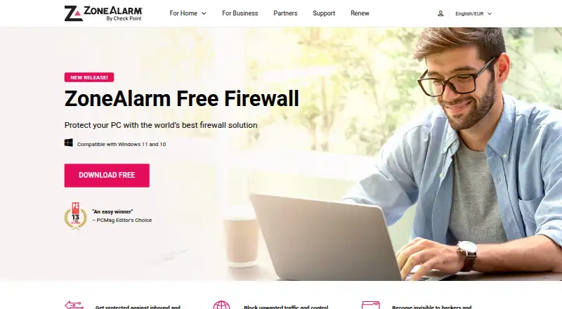 ZoneAlarm Free Firewall's own site