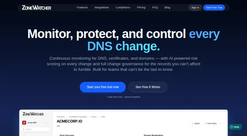 ZoneWatcher's own site