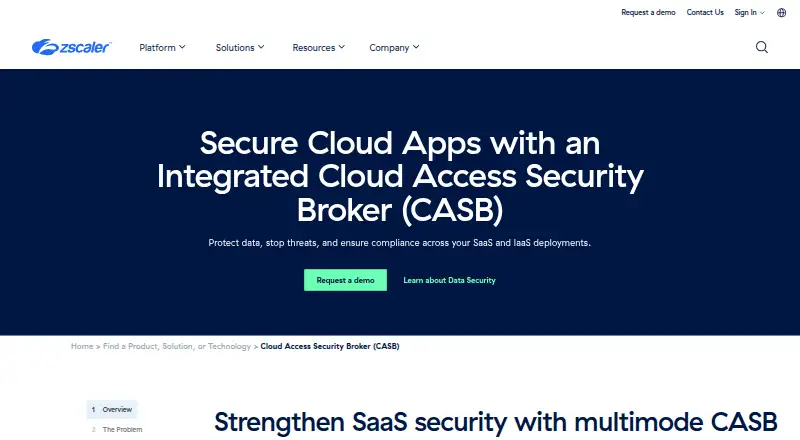 Zscaler CASB's own site