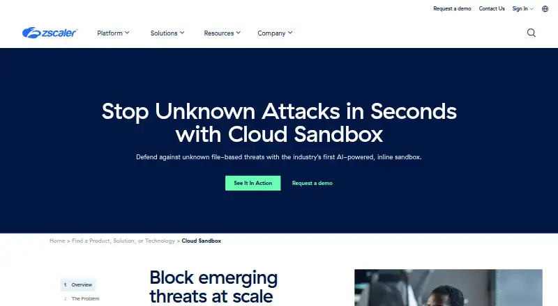 Zscaler Cloud Sandbox's own site