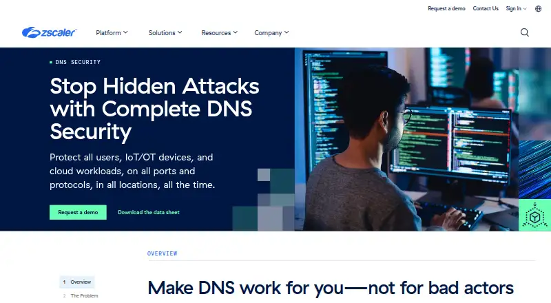 Zscaler DNS Security's own site