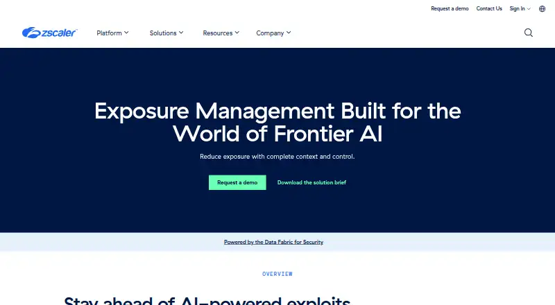Zscaler Exposure Management's own site