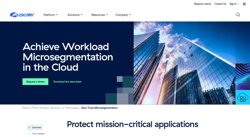 Zscaler Microsegmentation's own site
