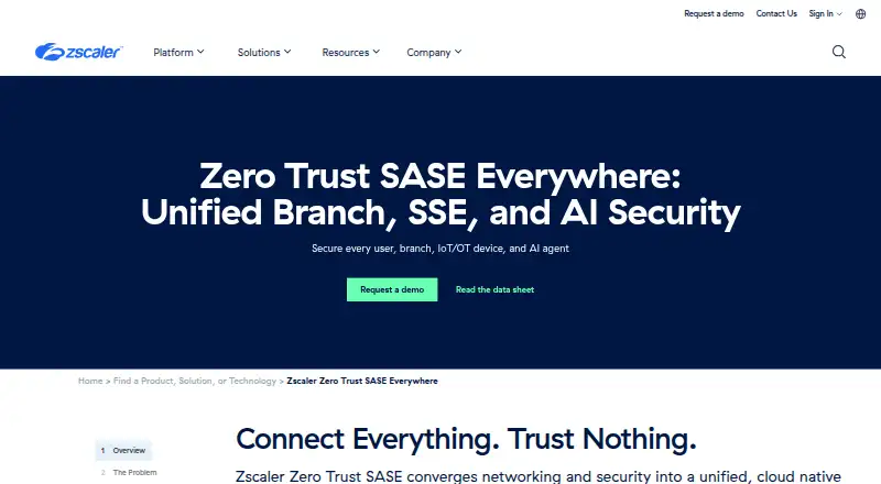 Zscaler Zero Trust SASE's own site