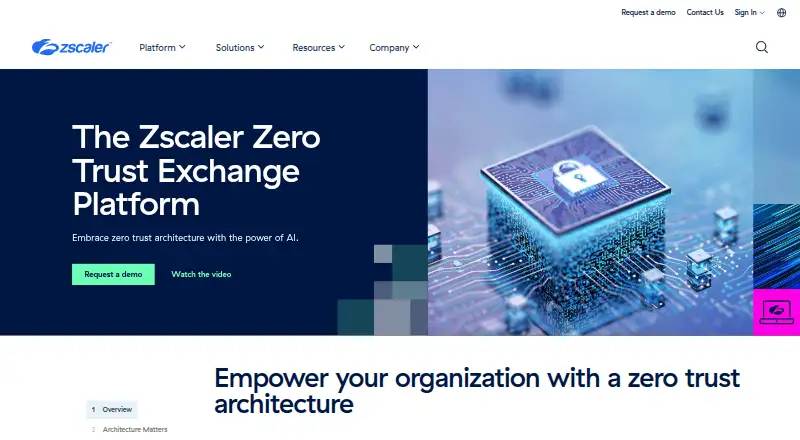 Zscaler Zero Trust Exchange's own site