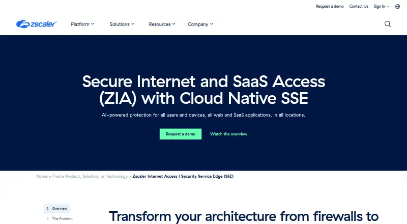Zscaler Internet Access's own site
