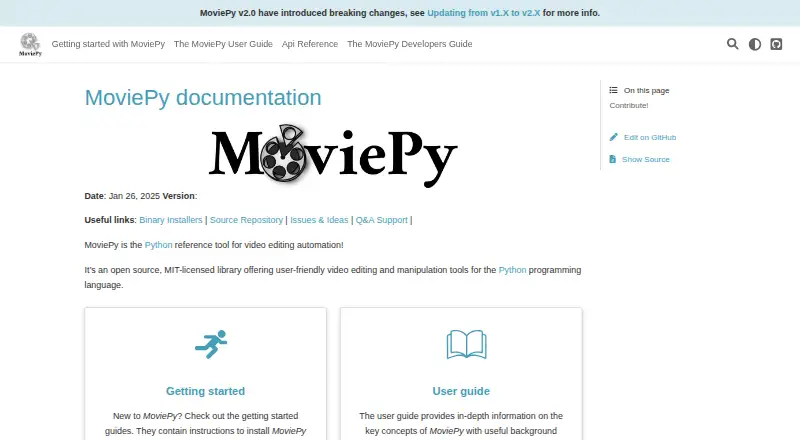 MoviePy's own site