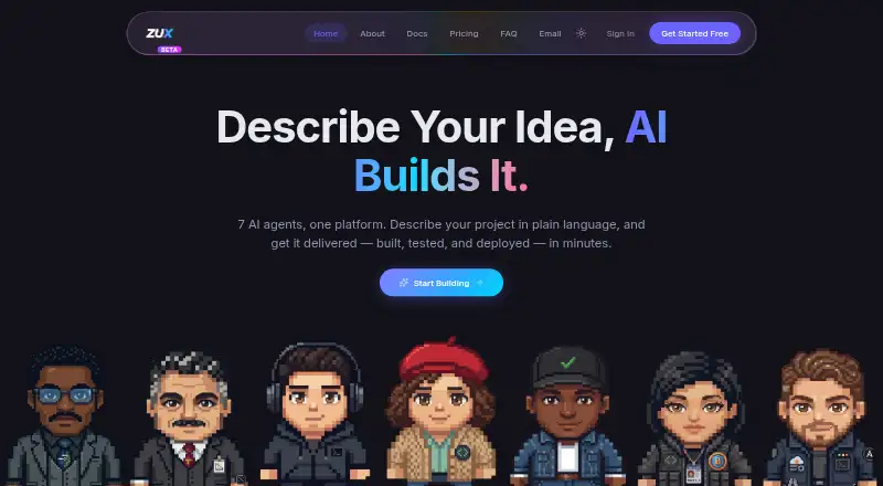 ZUX's own site