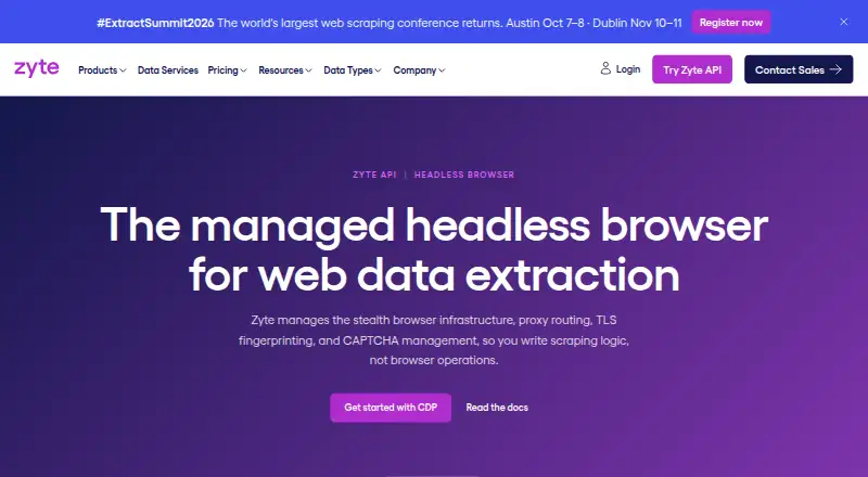 Zyte Browser's own site