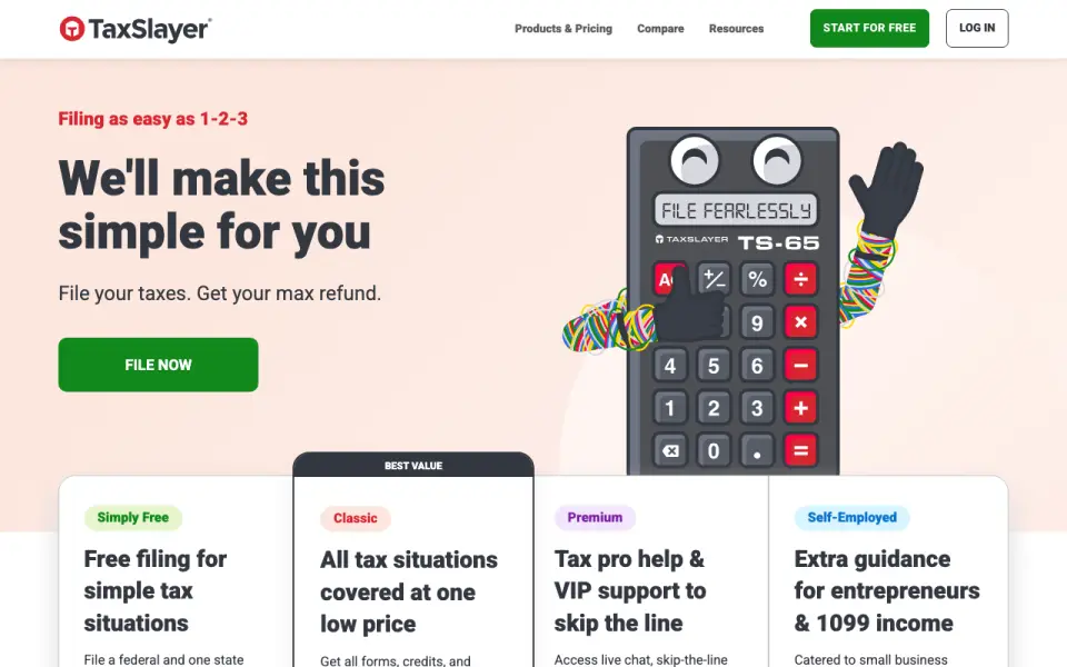 TaxSlayer's own site