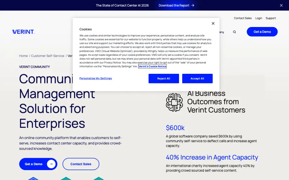Verint Community's own site