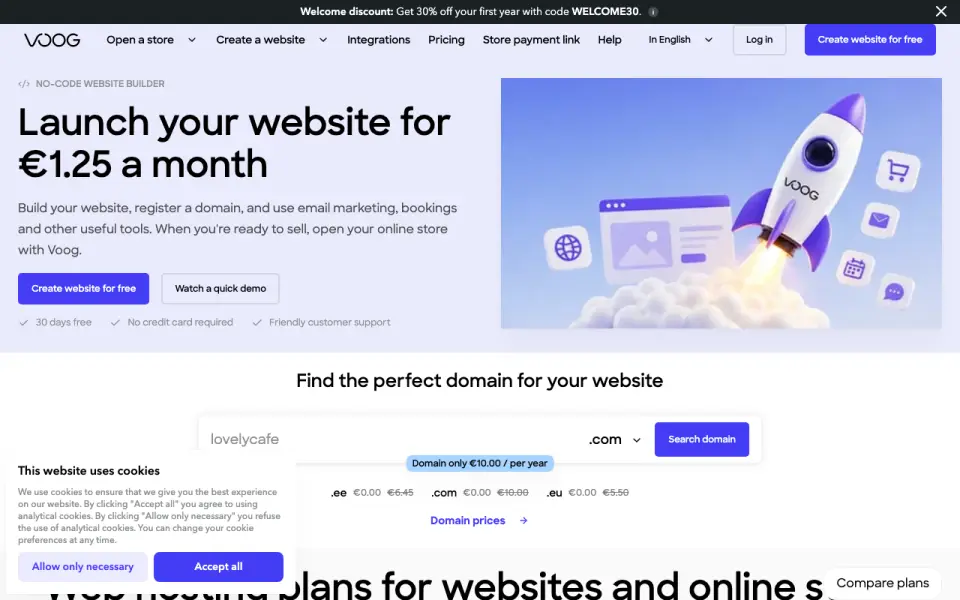 Voog's own site