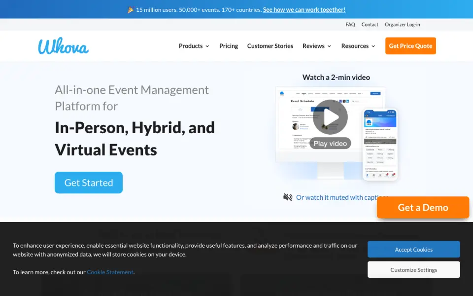 Whova's own site