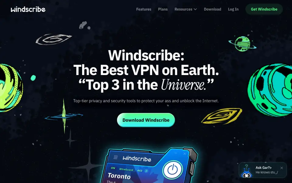 Windscribe's own site