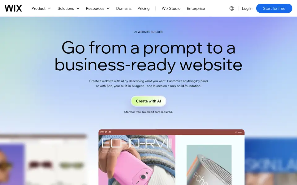 Wix's own site